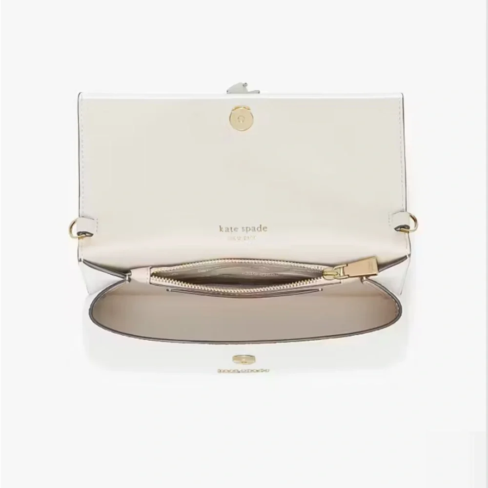 Kate Spade Knott Colorblocked Flap Chain Crossbody Light Cream Multi